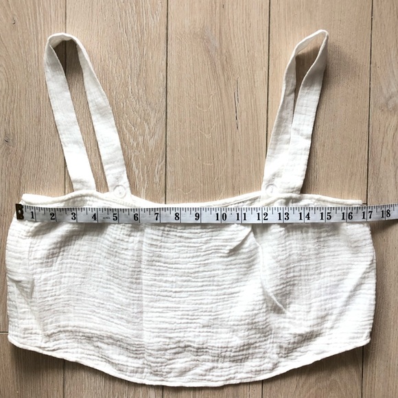 Reformation Cotton Gauze Cropped Top in White Size 8 - Picture 2 of 7